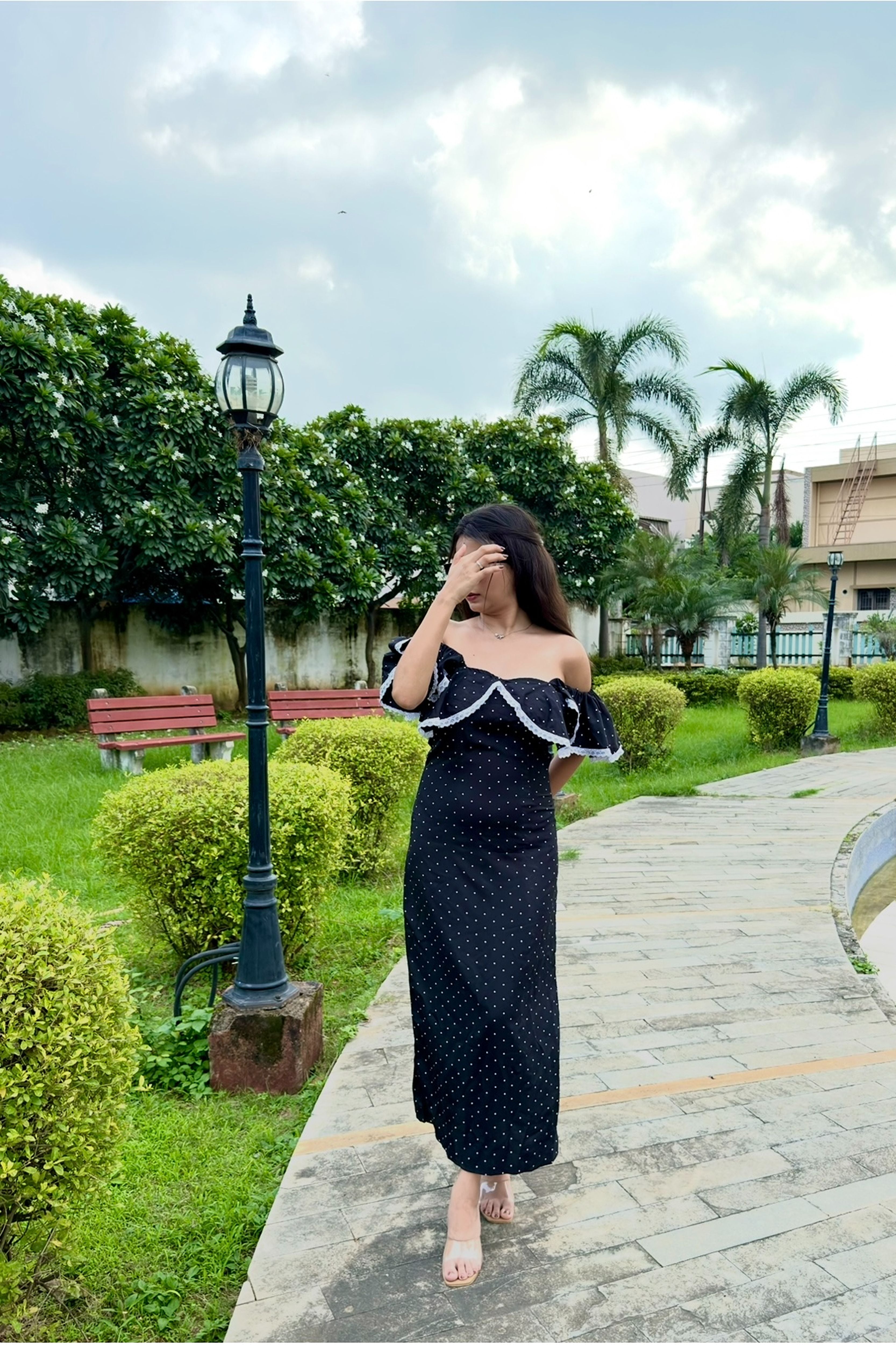 DUSK AND DOTS MIDI DRESS