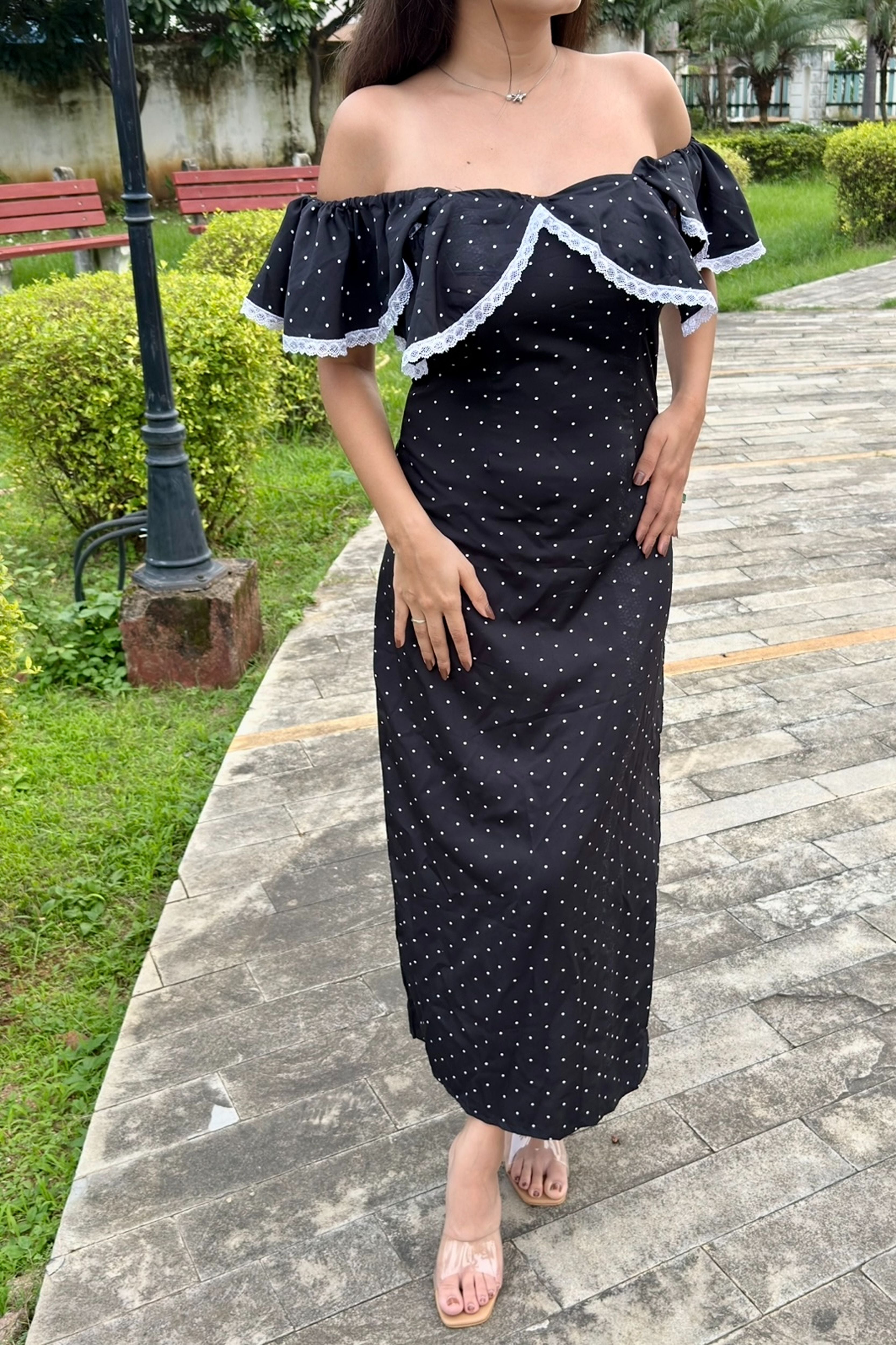 DUSK AND DOTS MIDI DRESS