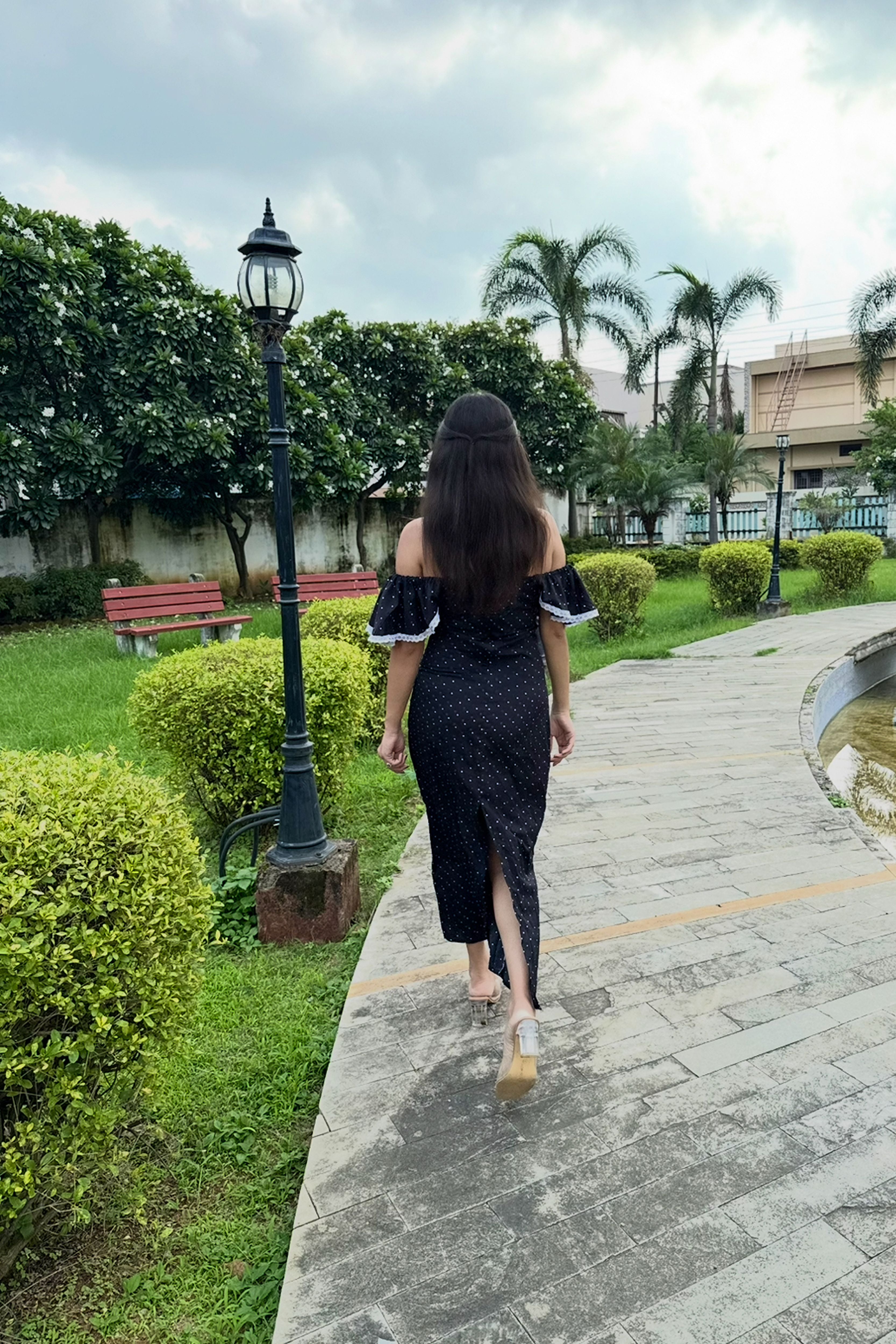 DUSK AND DOTS MIDI DRESS