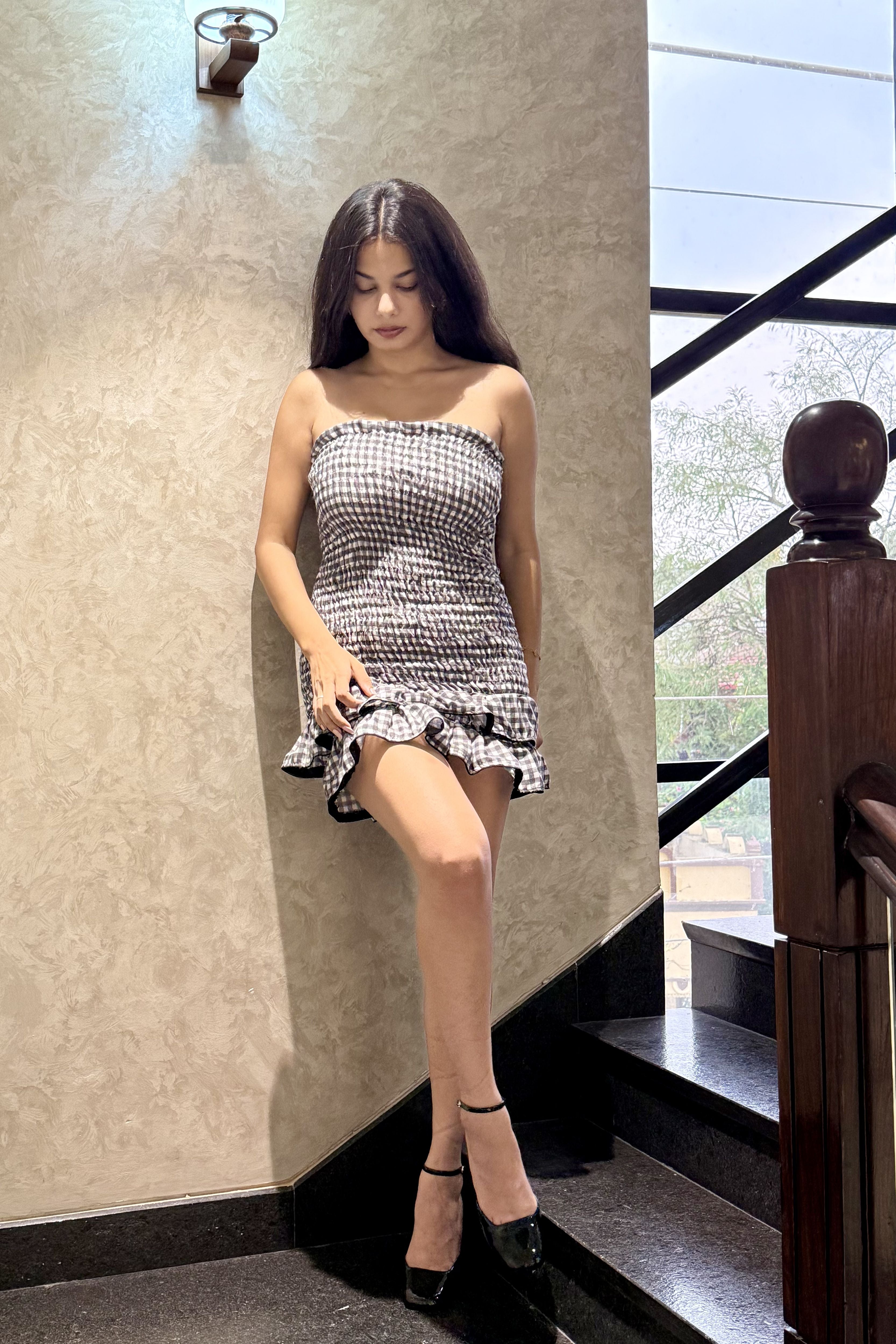 THE GRID GIRL MINI DRESS